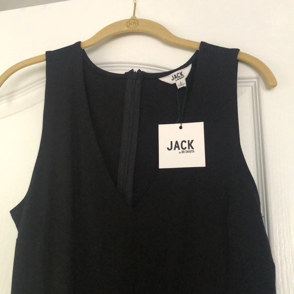 Black V neck dress with fringe - Picture 3 of 4